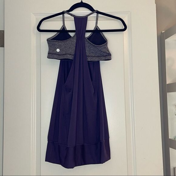 Lululemon Purple And Gray Tank Top Sports Bra Combo size 6 - Picture 4 of 10